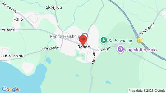 Kontorfællesskaber til leje i Rønde - kort over placeringen
