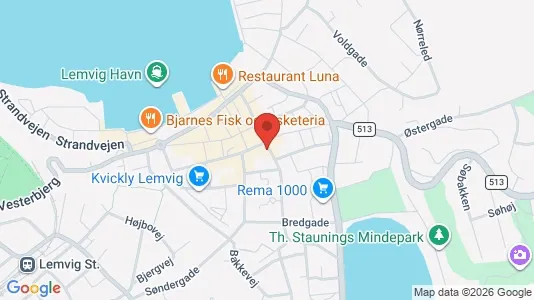 Erhvervslokaler til leje i Lemvig - kort over placeringen