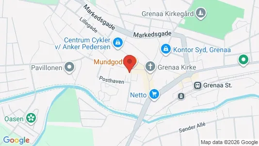Kontorlokaler til leje i Grenaa - kort over placeringen