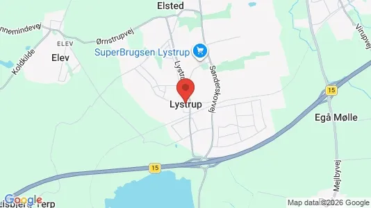 Butikslokaler til leje i Lystrup - kort over placeringen
