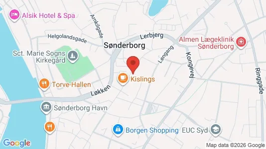 Kontorlokaler til leje i Sønderborg - kort over placeringen