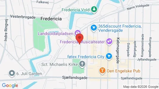 Erhvervslokaler til leje i Fredericia - kort over placeringen