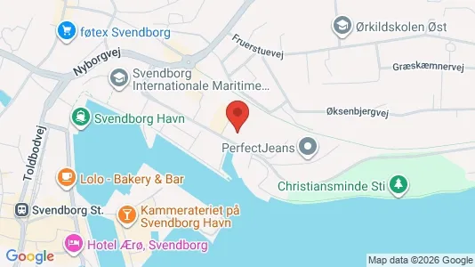Kontorlokaler til leje i Svendborg - kort over placeringen