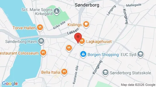 Kontorlokaler til leje i Sønderborg - kort over placeringen