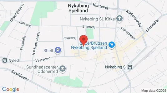 Kontorlokaler til leje i Nykøbing Sjælland - kort over placeringen