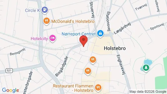 Kontorlokaler til leje i Holstebro - kort over placeringen