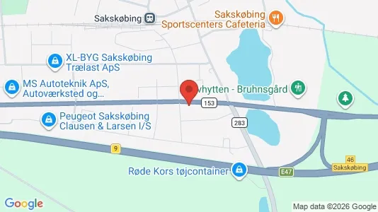 Værkstedslokaler til leje i Sakskøbing - kort over placeringen