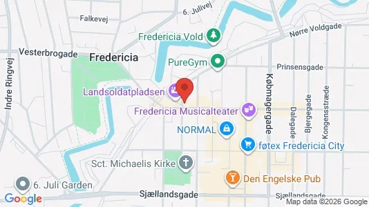 Kliniklokaler til leje i Fredericia - kort over placeringen