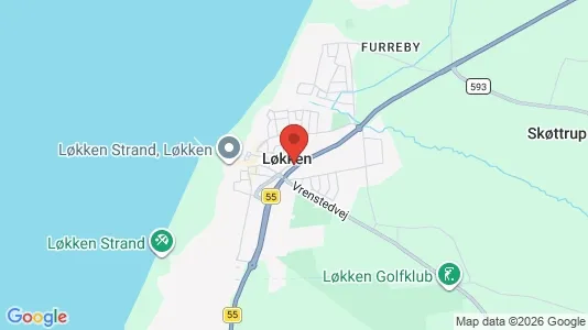 Butikslokaler til leje i Løkken - kort over placeringen