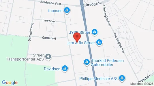 Kontorlokaler til leje i Struer - Foto fra Google Street View