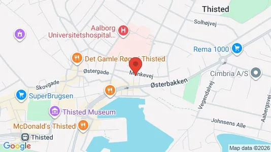 Kontorlokaler til leje i Thisted - kort over placeringen