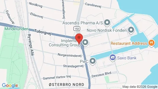 Kontorhoteller til leje i Hellerup - kort over placeringen