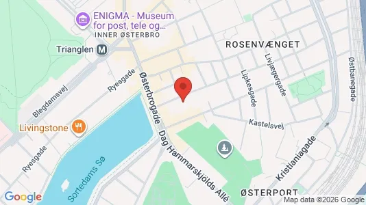 Erhvervslokaler til leje i Østerbro - kort over placeringen
