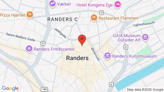 Kontorlokaler til leje i Randers C - kort over placeringen