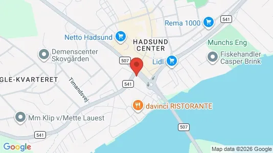 Kontorlokaler til leje i Hadsund - kort over placeringen