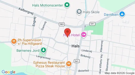 Erhvervslokaler til leje i Hals - kort over placeringen