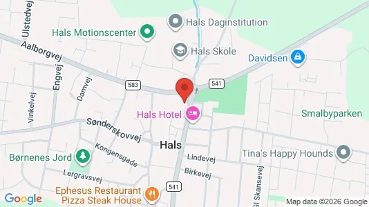 Erhvervslokaler til leje i Hals - kort over placeringen