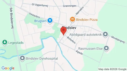 Erhvervslokaler til leje i Bindslev - kort over placeringen
