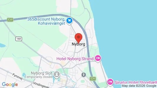 Butikslokaler til leje i Nyborg - Foto fra Google Street View
