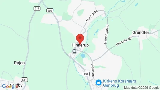 Kontorlokaler til leje i Hinnerup - kort over placeringen