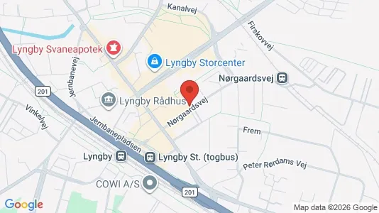 Erhvervslokaler til leje i Kongens Lyngby - kort over placeringen