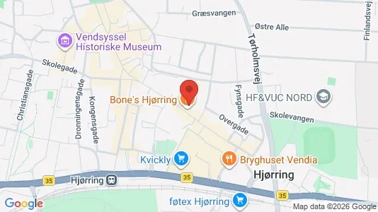 Kontorlokaler til leje i Hjørring - kort over placeringen