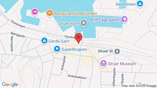 Kontorlokaler til leje i Struer - kort over placeringen