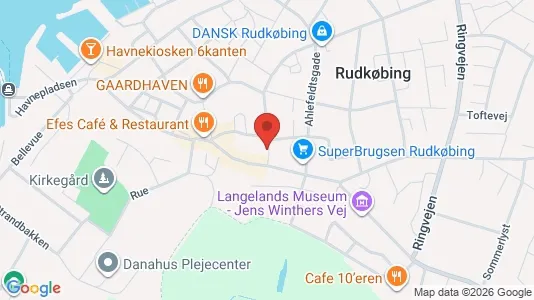Erhvervslokaler til leje i Rudkøbing - kort over placeringen