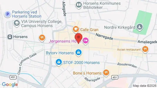Kontorlokaler til leje i Horsens - kort over placeringen