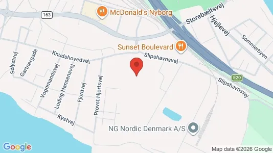 Kontorlokaler til leje i Nyborg - Foto fra Google Street View