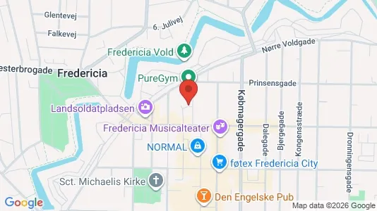 Kontorlokaler til leje i Fredericia - kort over placeringen