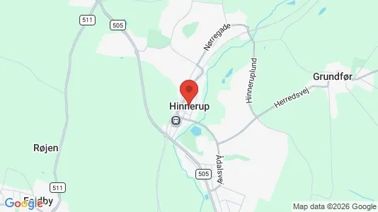 Kontorlokaler til leje i Hinnerup - kort over placeringen