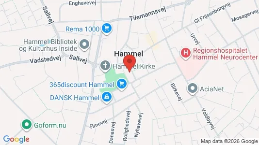 Kontorlokaler til leje i Hammel - kort over placeringen