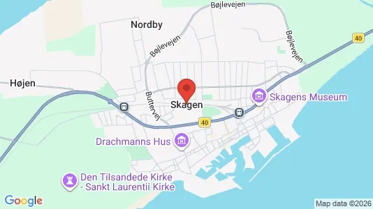 Butikslokaler til leje i Skagen - kort over placeringen