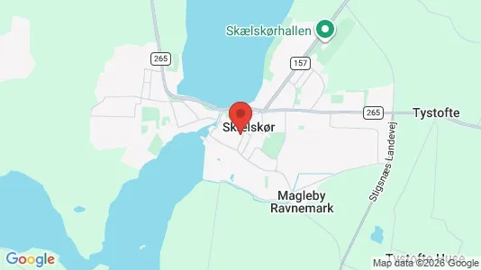 Butikslokaler til leje i Skælskør - kort over placeringen