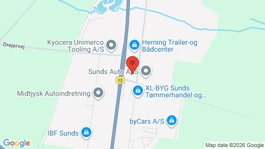 Lagerlokaler til leje i Sunds - kort over placeringen