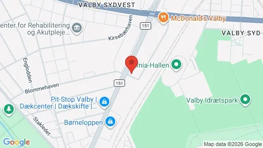 Erhvervslokaler til leje i Valby - kort over placeringen
