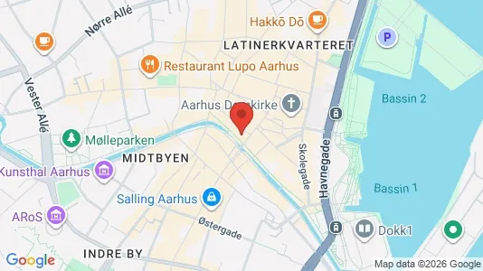 Kontorlokaler til leje i Århus C - kort over placeringen