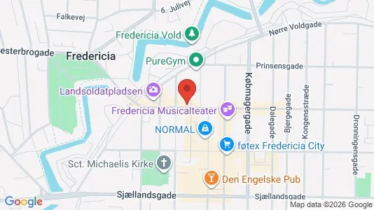 Kontorlokaler til leje i Fredericia - kort over placeringen