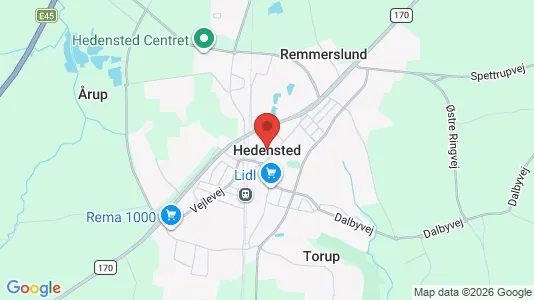 Kontorlokaler til leje i Hedensted - kort over placeringen