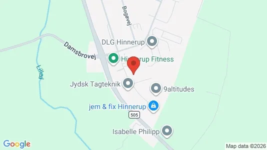 Kontorlokaler til leje i Hinnerup - kort over placeringen