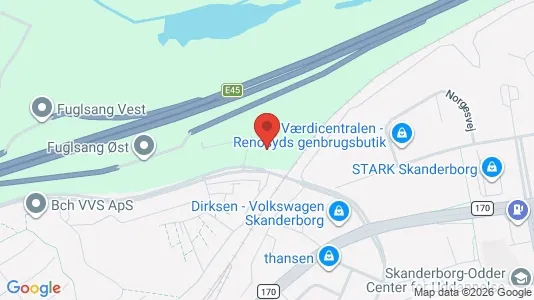 Kontorlokaler til leje i Skanderborg - kort over placeringen