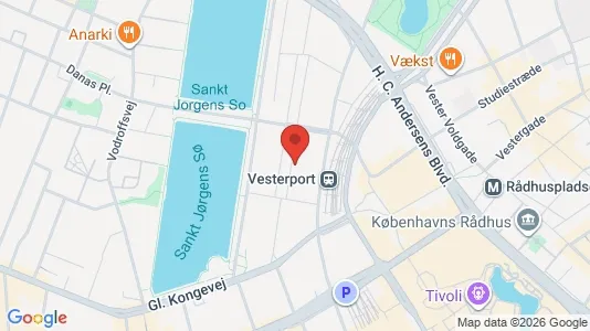 Kontorlokaler til leje i Vesterbro - kort over placeringen