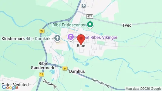 Butikslokaler til leje i Ribe - kort over placeringen
