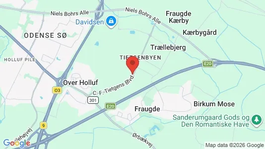 Lagerlokaler til leje i Odense SØ - kort over placeringen