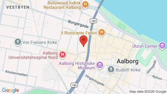 Kontorlokaler til leje i Aalborg Centrum - kort over placeringen