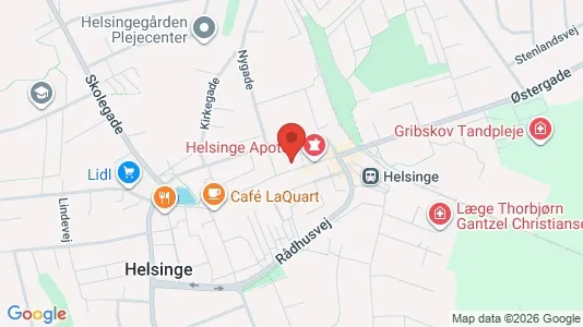 Kontorlokaler til leje i Helsinge - kort over placeringen