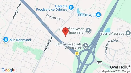 Kontorlokaler til leje i Odense SØ - kort over placeringen