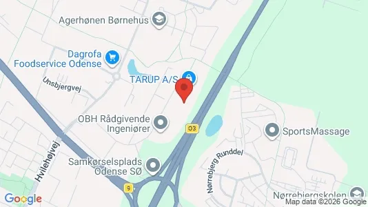 Kontorlokaler til leje i Odense SØ - kort over placeringen