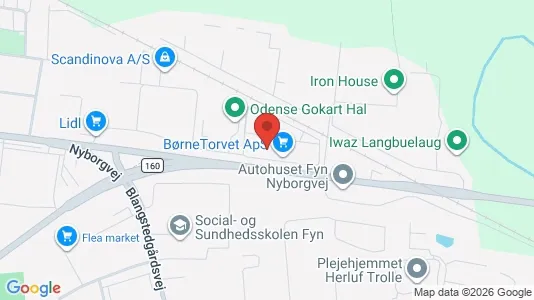 Erhvervslokaler til leje i Odense SØ - kort over placeringen